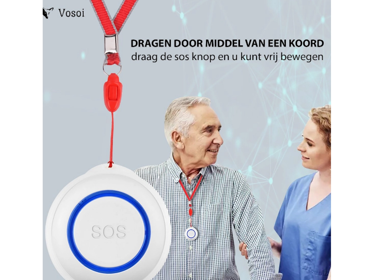 Vosoi persoonlijk alarm met koord om nek